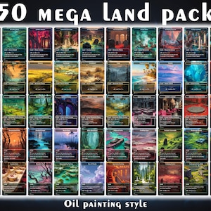 Full-Art Custom Land Cards: Oil Painting Style, Borderless