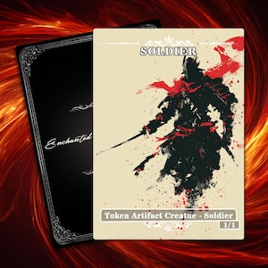 Soldier Token MTG (1/1 )- Full Art Custom Magic Proxies - Tokens for your Favorite Decks,Splattered Samurai Figure