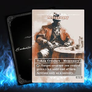 Mercenary Token MTG Proxy: Full Art Custom Magic Token
