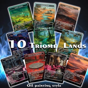 MTG Triome Land Set: Oil Painting Style Custom Proxy Cards