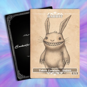 Full Art Rabbit Token MTG Proxy: Custom Mystic Bunny Beast
