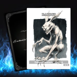 Full Art Rabbit Token MTG Proxy: Custom Magic Card (1/1 Creature Token)