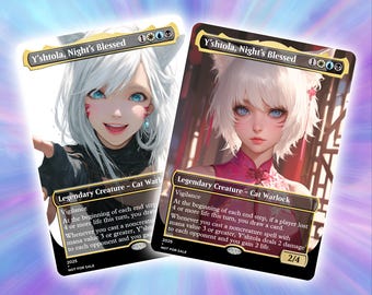 Y'shtola, Night's Blessed Full Art TCG  Card: Custom EDH Commander Game Card, token for mtg