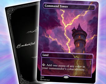 Custom Command Tower Full Art TCG  Card: EDH Commander Game Card, token for mtg