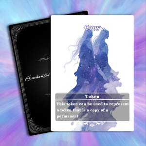 Copy Token MTG - Full Art Custom Magic Proxies - Tokens for your Favorite Decks,Starry Watercolor Silhouette Twins