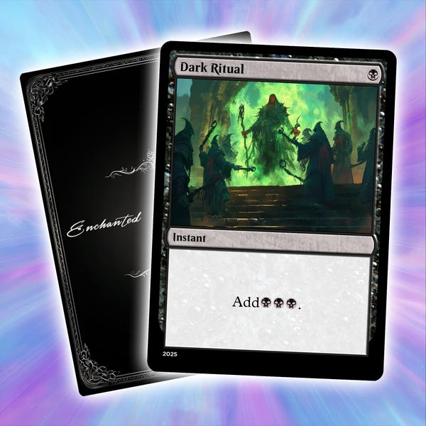 Dark Ritual | Premium  Custom Card | Full Art TCG  Card | High-Quality, Clear Printing | Durable, Perfect for Gaming and Collecting