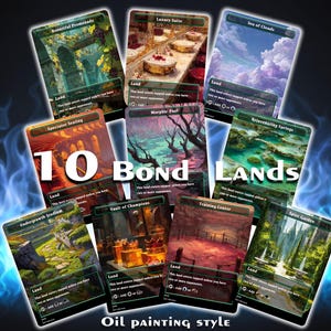 Oil Painting Style MTG Bond Land Set: Custom Magic Cards Proxy