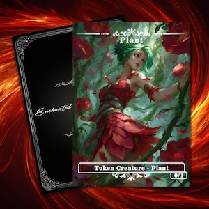 Full Art Plant Token: Custom MTG Proxy - Forest Nymph (0/1 )