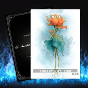 Plant Token MTG (0/1 )- Full Art Custom Magic Proxies - Tokens for your Favorite Decks,Enchanted Flower Creature