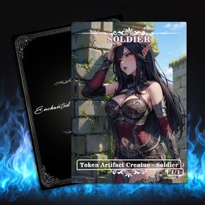 Full Art Soldier Token: Custom MTG Proxy - Anime Elf Design