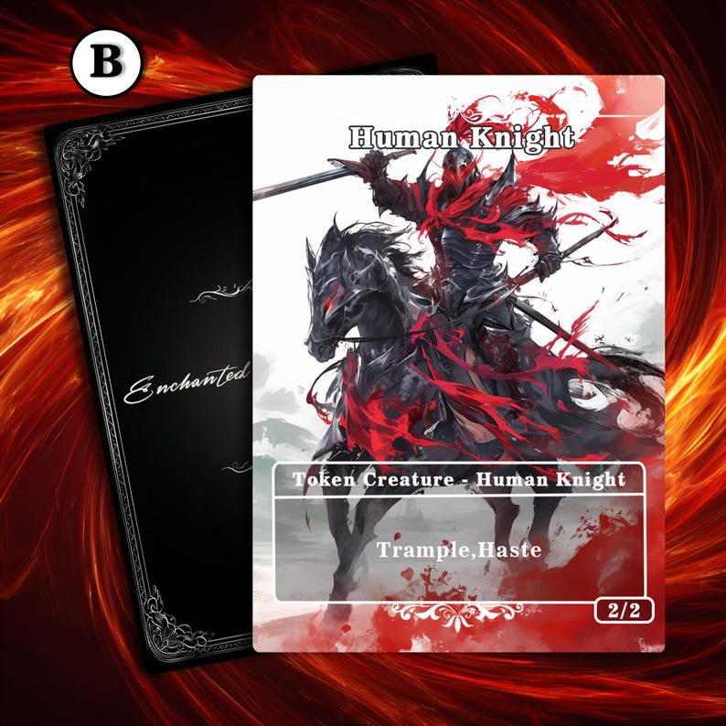 Full Art Human Knight Token: Custom Full Art TCG, Token for Mtg - Etsy