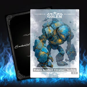 Full Art Golem Token MTG Proxy: Custom Magic Token (3/3 )