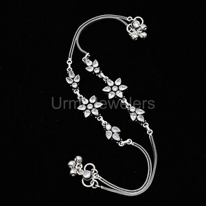 Handmade Dainty Floral Cubic Zirconia Tennis Bracelet, Sterling Silver Diamond Alternative Bracelet, Bridal & Wedding Jewelry, Gift for Her