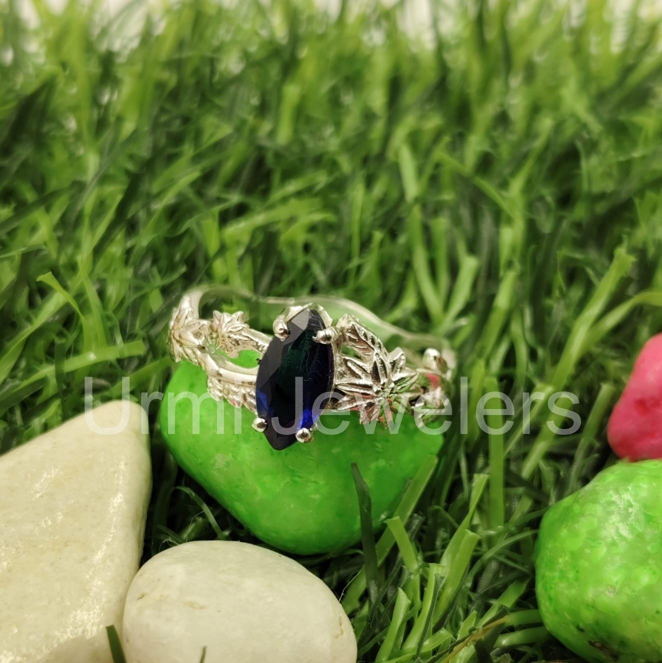 サファイア　リング　マーキス　silver925 指輪 ブルーサファイア マーキスカット0.949ct シルバーSV925リング 指輪