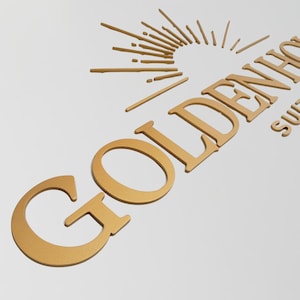 Flat cut metal letters | 3d wall signage | Gold wall letters decor | 3d wall logo sign | Outdoor laser cut signage | Floating metal words