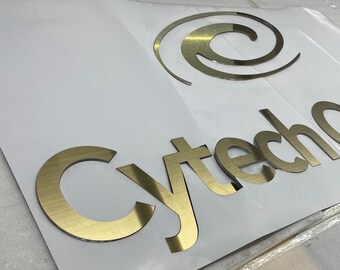 Cutout Metal on Acrylic Logo Sign, Custom Acrylic Business Signage
