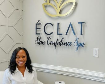 Custom Laser Cut Logo Sign | Floating Business Sign | Metal Letters For Wall Decor