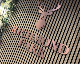 Brushed Rose Gold 3d Business Cut Out Office Wall Logo Sign
