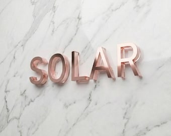 Custom Acrylic Logo Business Sign:  Metal Laser Cut Letters Wall Sign