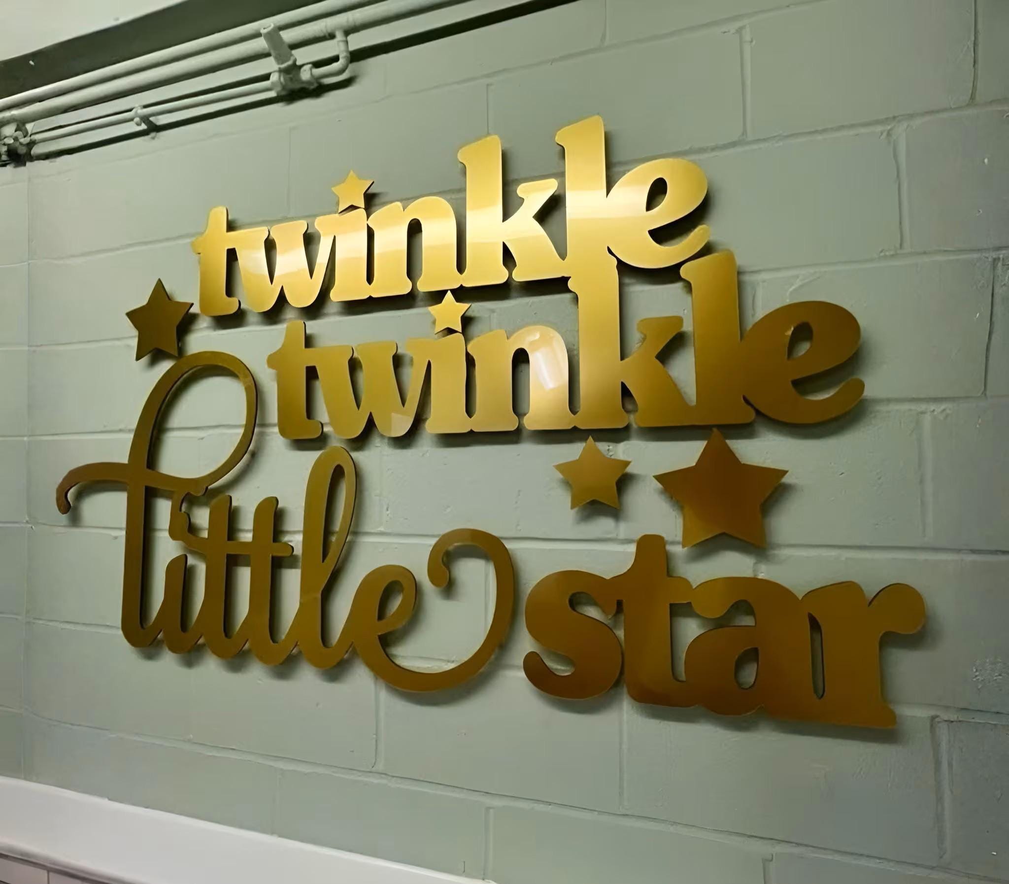 Custom Laser Cut 3D Metal Logo Sign | Floating Mount Business Wall ...