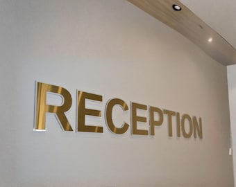 Cutout Acrylic Logo Signs, Business Reception Lobby Signs for Salon & Office