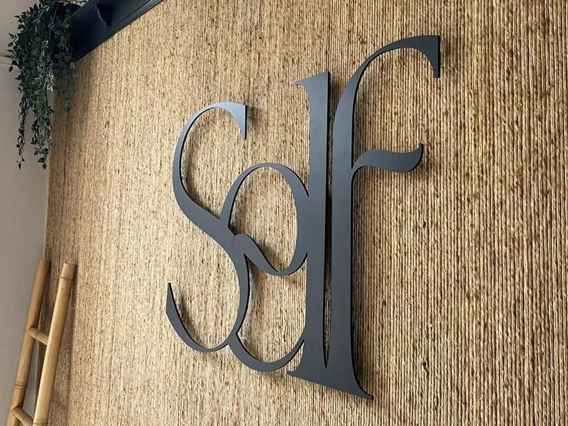 Custom 3d Cut Out Floating Metal Logo Sign: Gold Office Wall Logo Decor ...