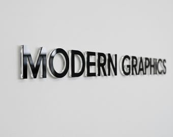 Custom Laser Cut Metal Coated Acrylic Business Sign - 3D Wall Logo Signage for Business