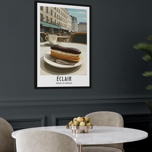 Éclair French Dessert Poster - Cream-filled Pastry Wall Art, Bakery ...