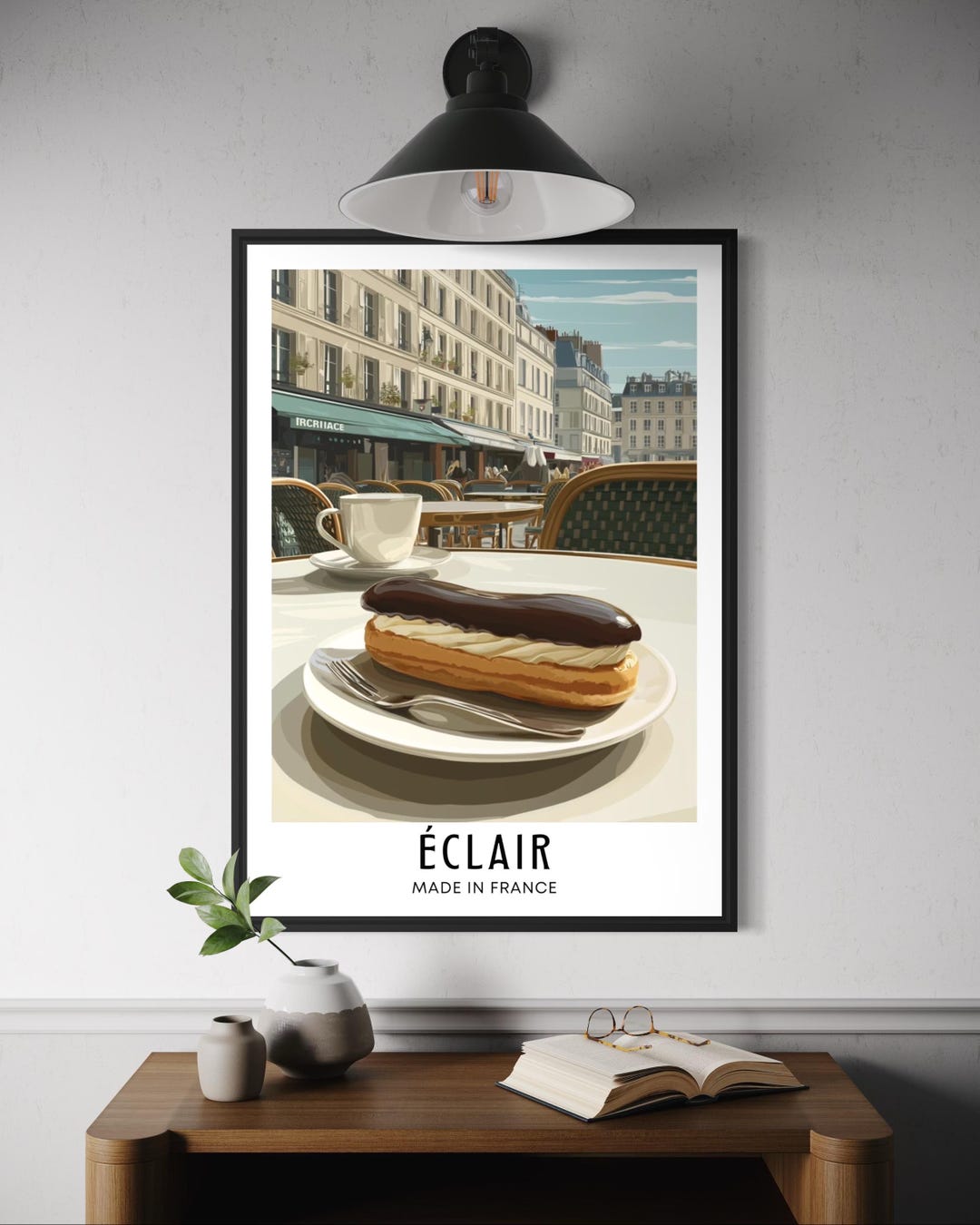 Éclair French Dessert Poster - Cream-filled Pastry Wall Art, Bakery ...