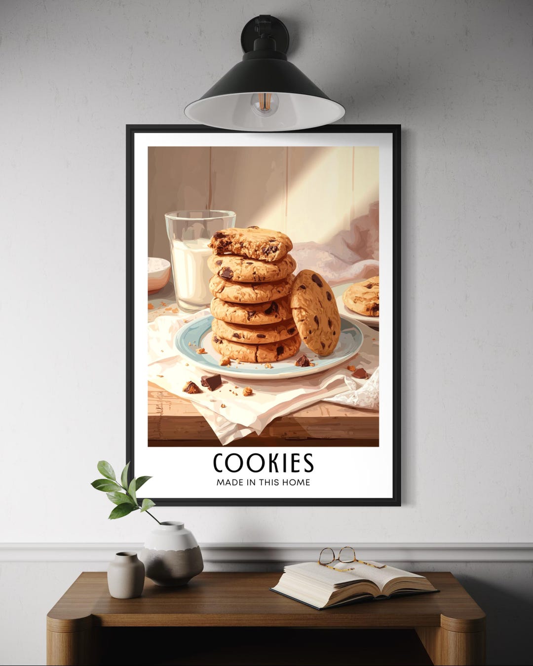 Chocolate Chip Cookies Poster – Homemade Baking Wall Art, Kitchen Food ...