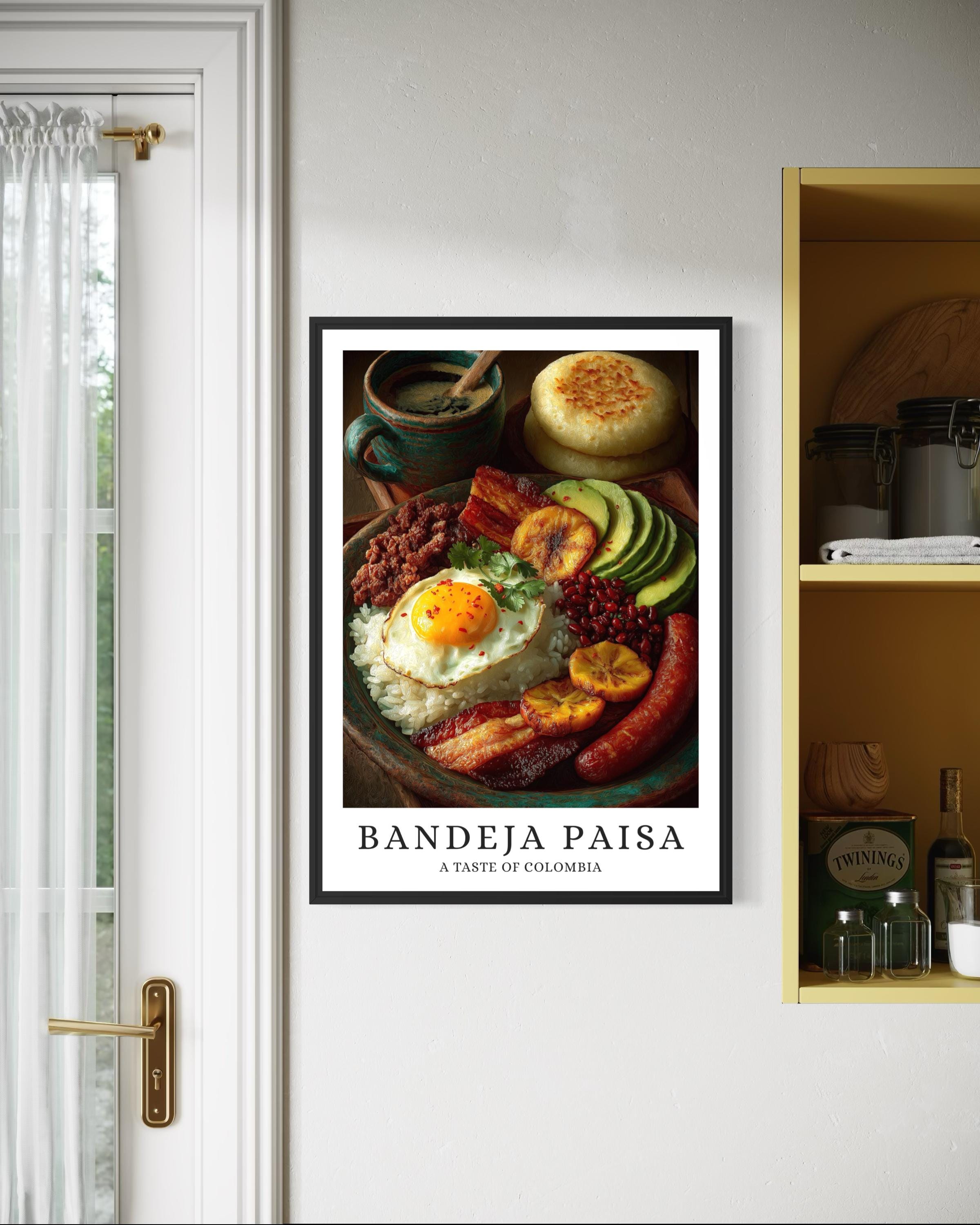 Bandeja Paisa Colombian Food Poster - Bandeja Paisa Platter Wall Art ...