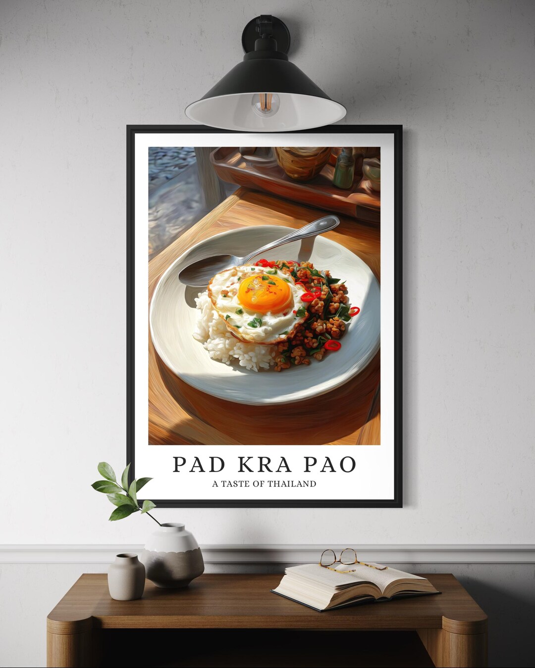 Pad Kra Pao Poster - Thai Street Food Print, Kitchen Wall Decor ...