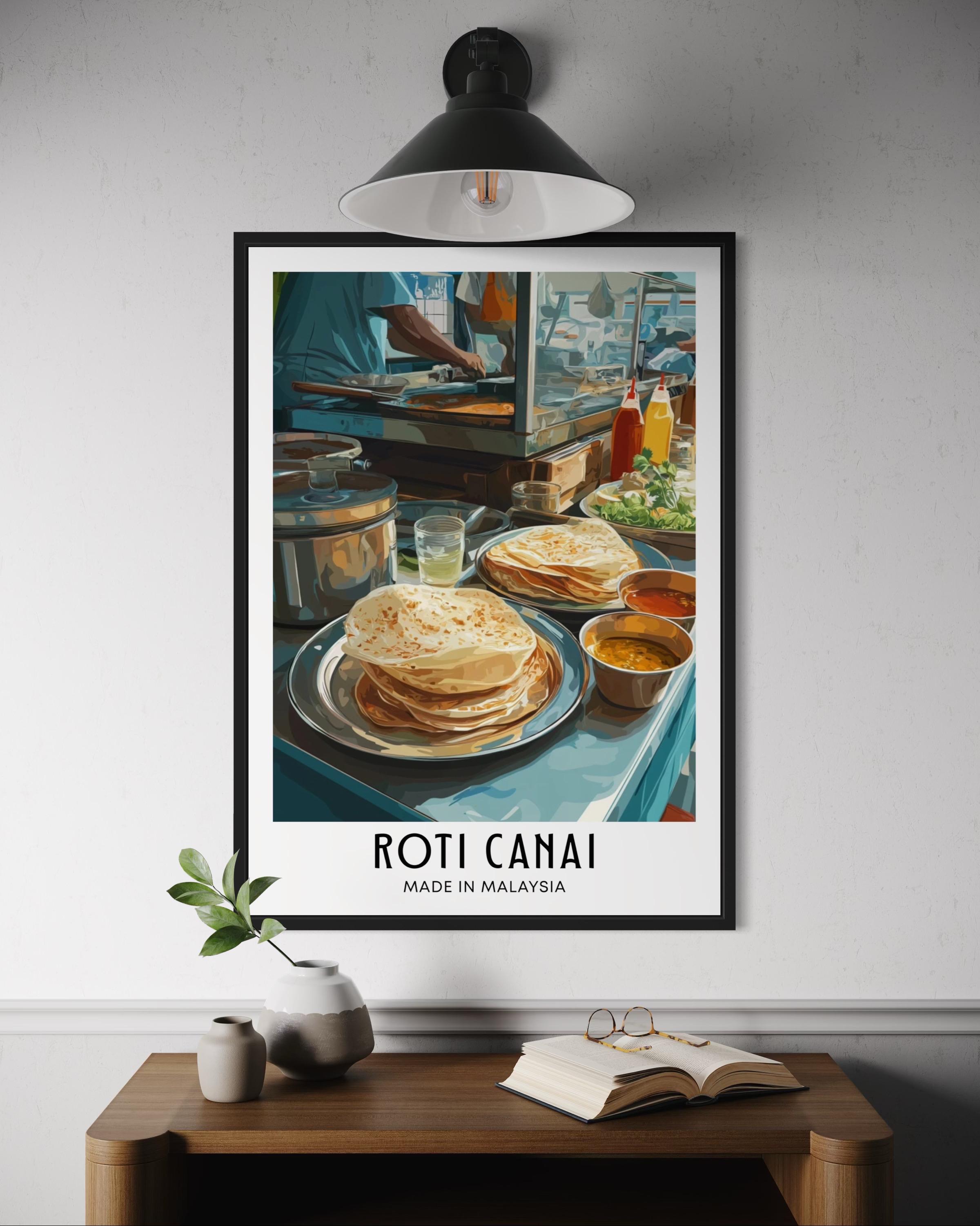 Roti Canai Poster - Malaysian Flatbread Wall Art, Breakfast Food Print ...
