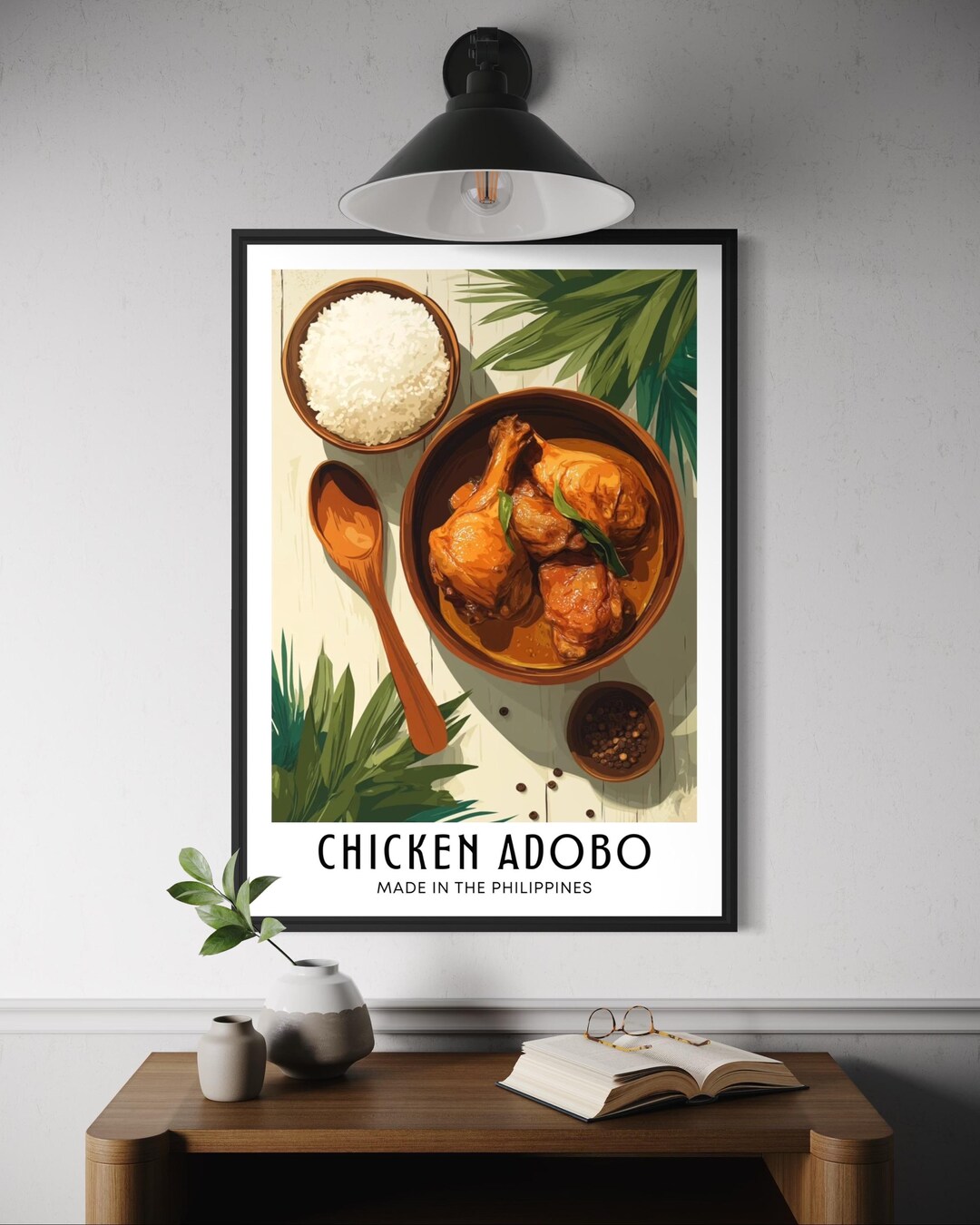 Chicken Adobo Filipino Dish Art Print - Philippines Food Wall Art ...