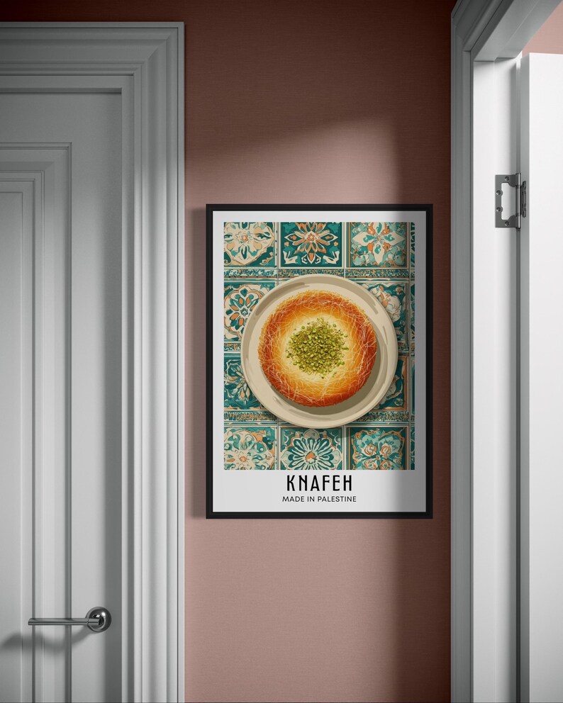 Levantine Decor Knafeh Poster – Traditional Palestinian Dessert Wall Art, Middle ...