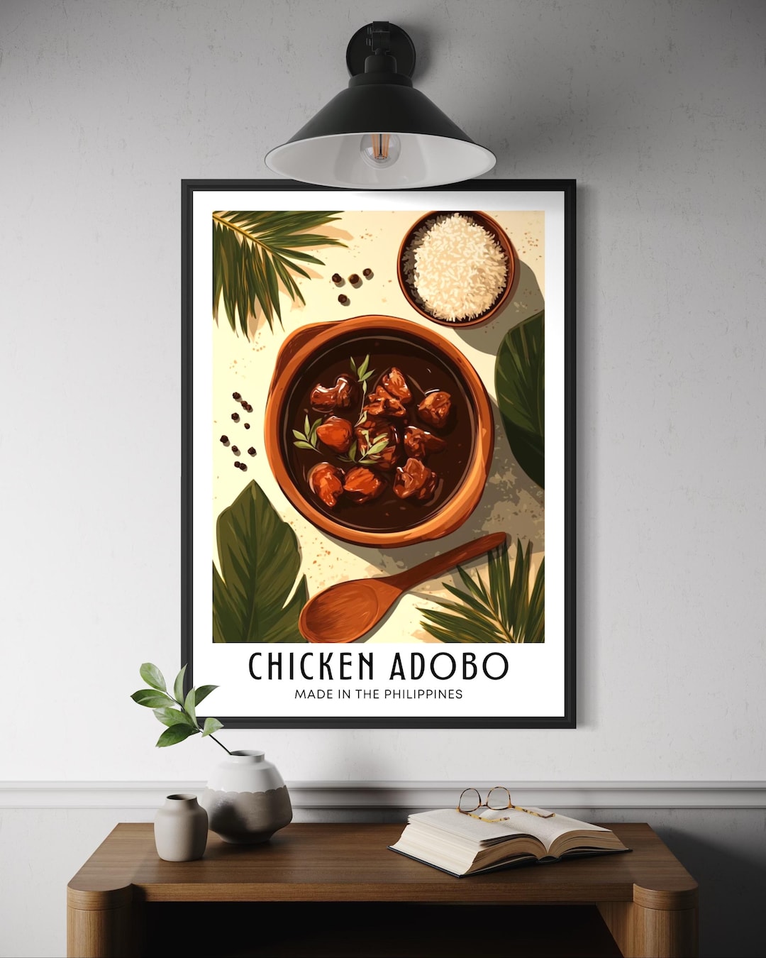 Chicken Adobo Filipino Dish Art Print - Philippines Food Wall Art ...