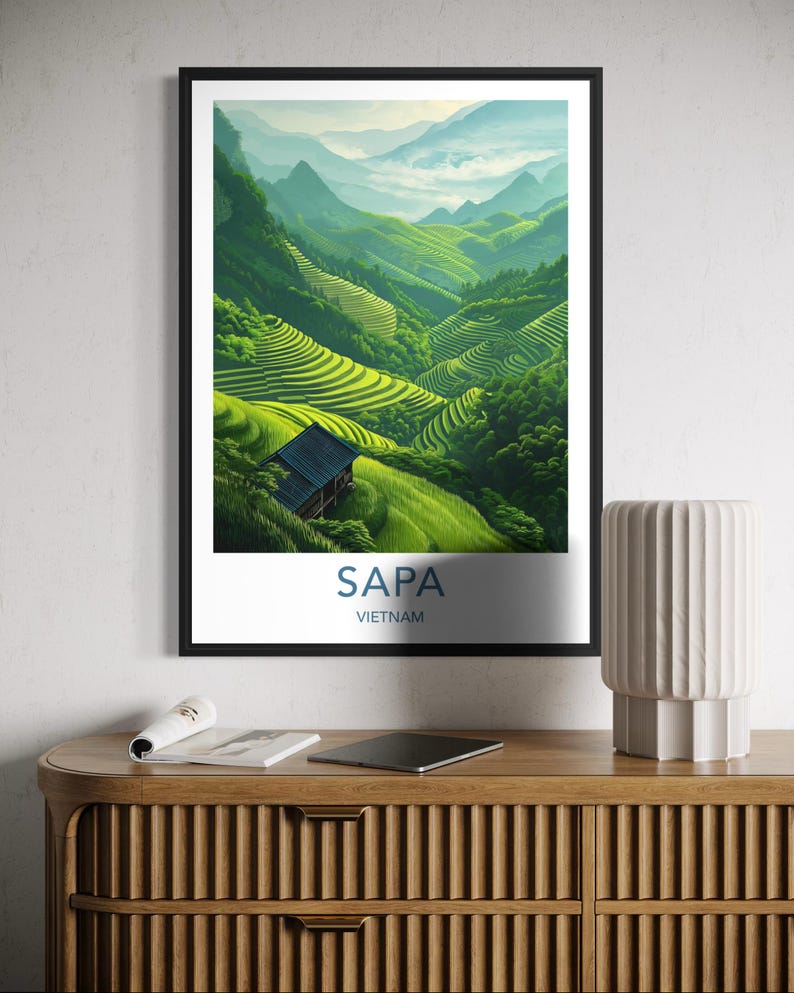 Sapa Rice Terraces Poster - Vietnam Travel Wall Art, Northern Vietnam ...