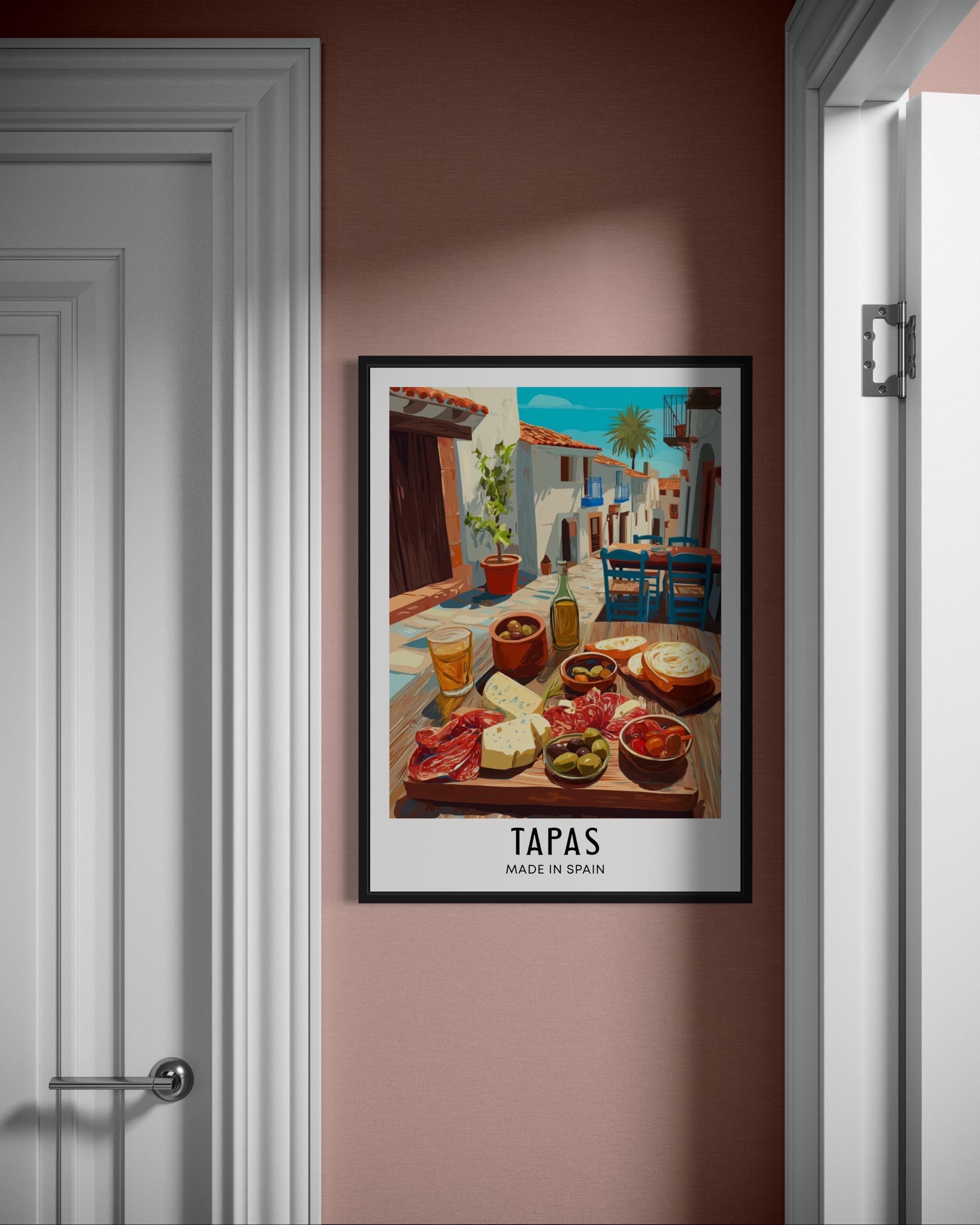 Spanish Tapas Poster - Traditional Spain Food Wall Art, Barcelona ...