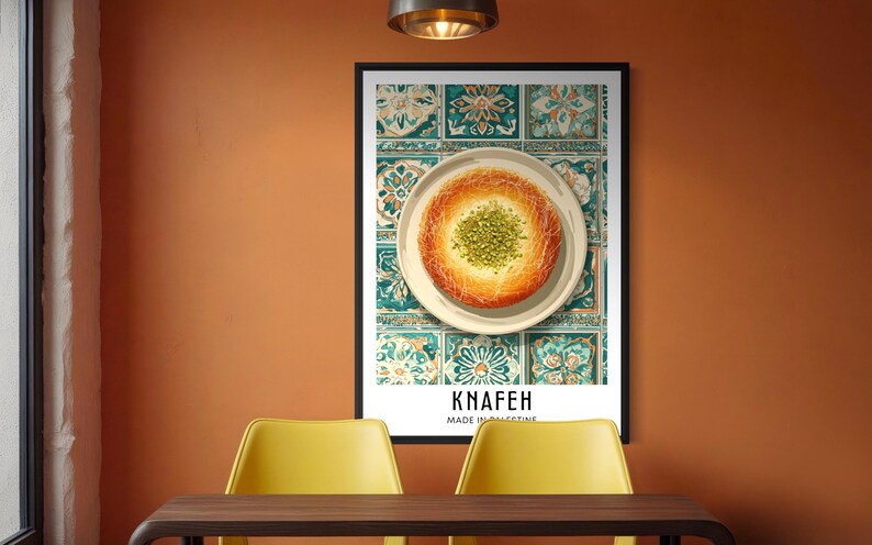 Levantine Decor Knafeh Poster – Traditional Palestinian Dessert Wall Art, Middle ...