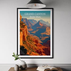 Grand Canyon Poster - Arizona Landscape Wall Art, National Park Decor, Southwest Travel Print, Scenic Nature Artwork, Hiking Gift, USA Art