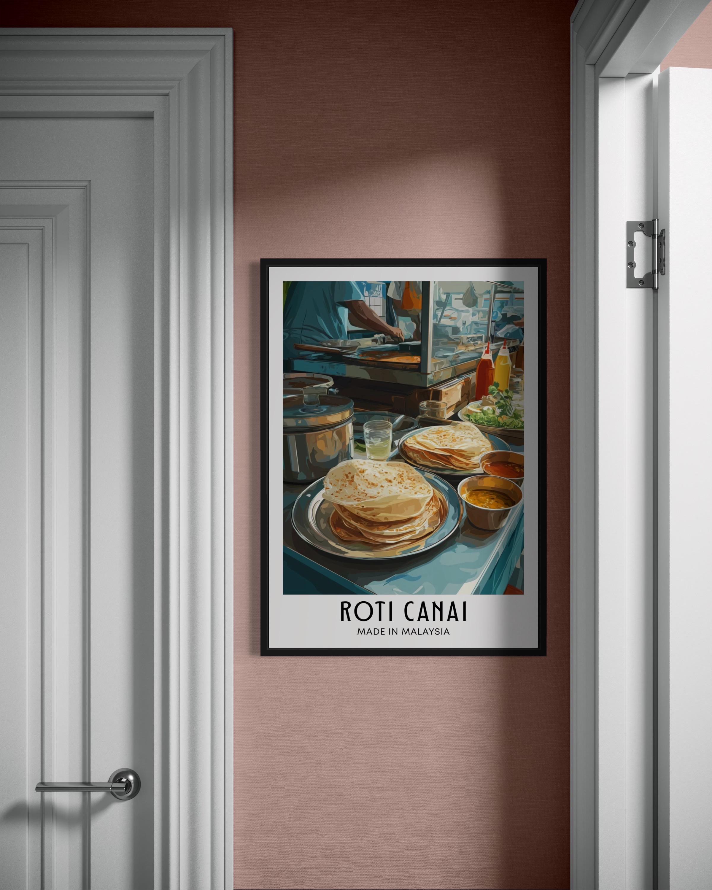 Roti Canai Poster - Malaysian Flatbread Wall Art, Breakfast Food Print ...