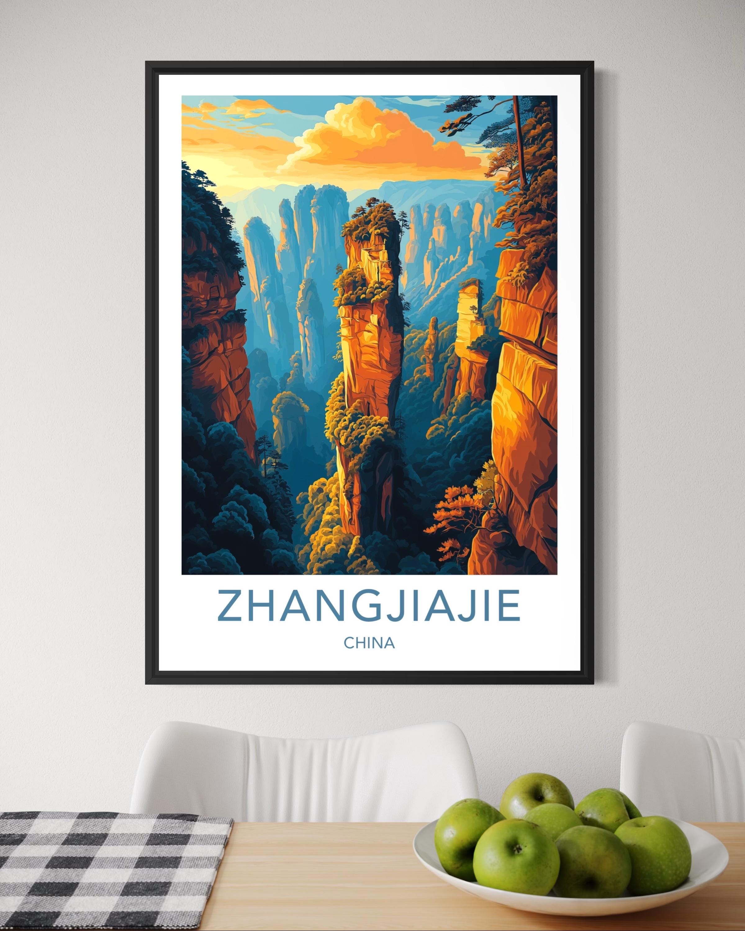 チャイナタウン アートポスター gabz bottleneck gallery Zhangjiajie Sunset National Forest Park Wall Art – Avatar