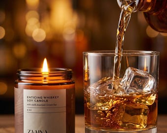 Gift Ideas for Him, Whiskey Candle Gift, Men Cave Gift, Gift for Dad, Wedding Gift for Him, Handmade Candle Gift for Men, Whiskey Lover Gift