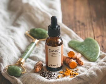 Turmeric Face Oil, Brightening Facial Serum for Dark Spots, Glowing Skin & Hydration, Natural Turmeric Facial Oil Skincare, Clean Beauty Oil