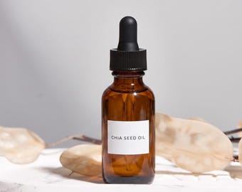 Organic Chia Seed Oil, Cold Pressed Chia Seed Oil for Face, Hair & Skin, Vegan Facial Oil for Glowing Skin, Healthy Hair Seed Oil, Wellness