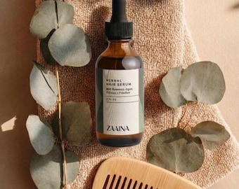 Herbal Hair Serum, Ayurvedic Hair Oil, Botanical Hair Oil for Dry Frizzy Hair, Natural Hair Serum, Scalp & Hair Oil, Vegan Hair Care Gift