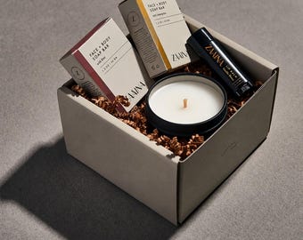 Spa Gift for Her | Self Care Gift Box for Women | Christmas Gift Under 20 | Candle, Soap & Lip Balm Gift Set