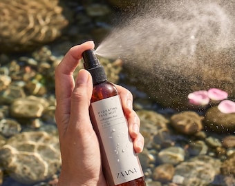 Organic Rose Perfume Water Facial Mist | Rose Petals Hydrating Toner, Body Spray, Linen Mist (Vegan, Alcohol-Free)