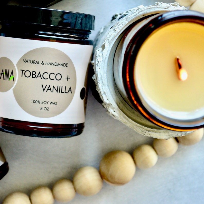 Tobacco Vanilla Soy Wood Wick Candle for Boyfriend Man Etsy
