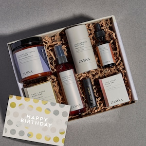 Happy Birthday Gift Box, Organic Self Care Spa Gift Box, Birthday Gift for Her, Personalized Unique Gift Box, Custom Birthday Spa Box Kit